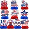 4th of July Table Centerpiece,10Pcs Patriotic Table Decorations Centerpiece Memorial Day Honeycomb Centerpieces for Tables Blue Red Double Sided Centerpieces for Independence Day Party Decor